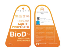 Cargar imagen en el visor de la galería, Envase de 600ml con Atomizador VESTA BioD 5+ y vaso medidor.